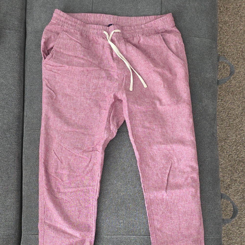 Lands' End Pink Linen Joggers